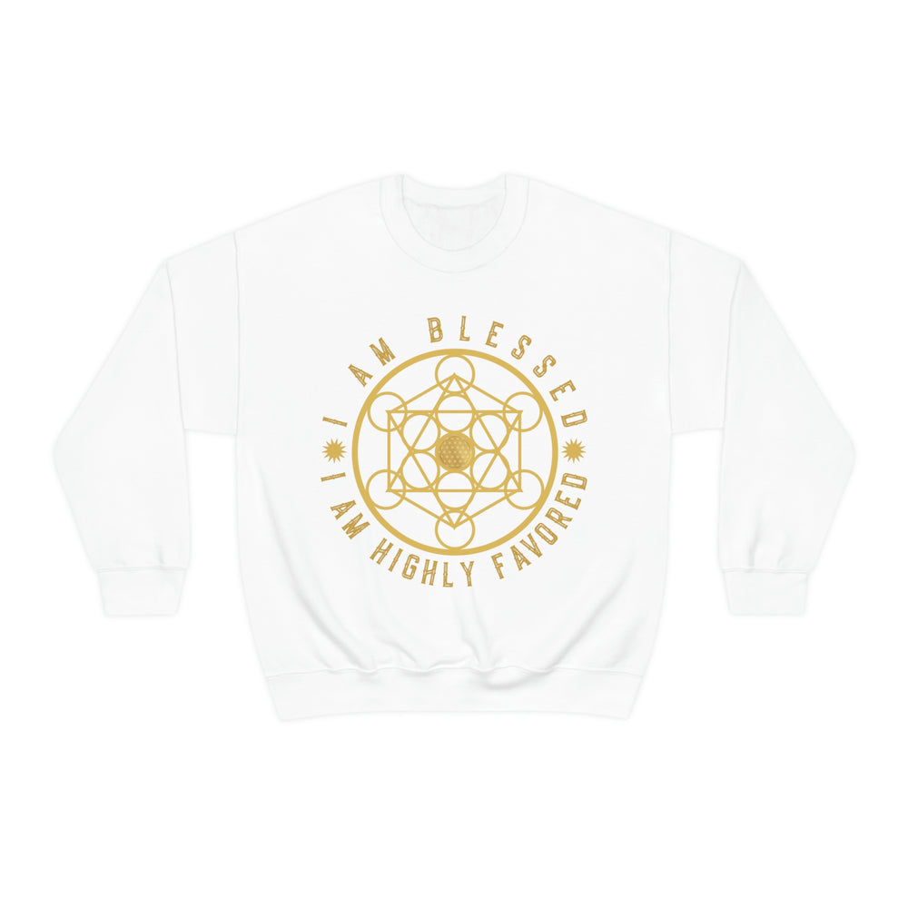 I AM BLESSED I AM HIGHLY FAVORED - Unisex Heavy Blend™ Crewneck Sweatshirt
