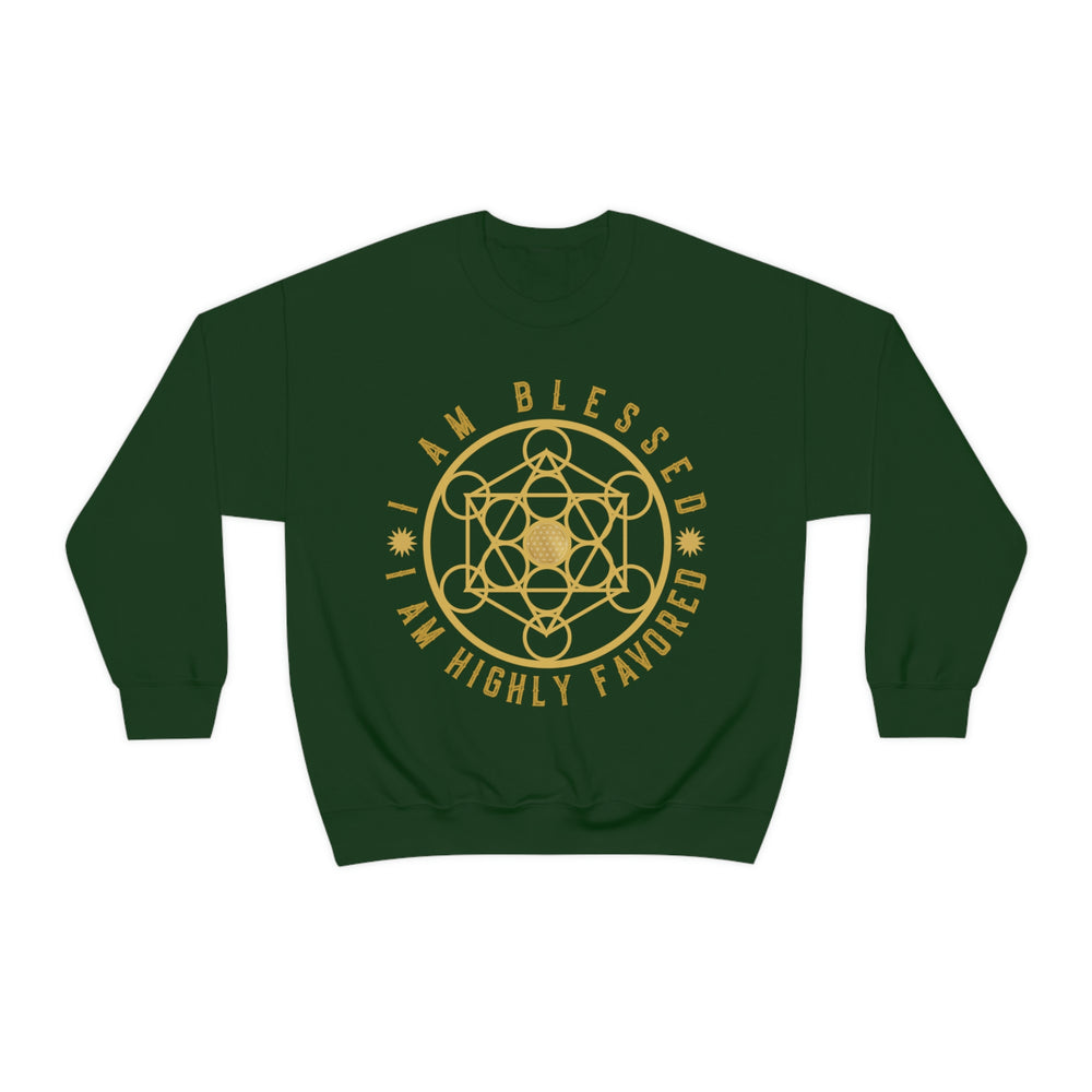 I AM BLESSED I AM HIGHLY FAVORED - Unisex Heavy Blend™ Crewneck Sweatshirt