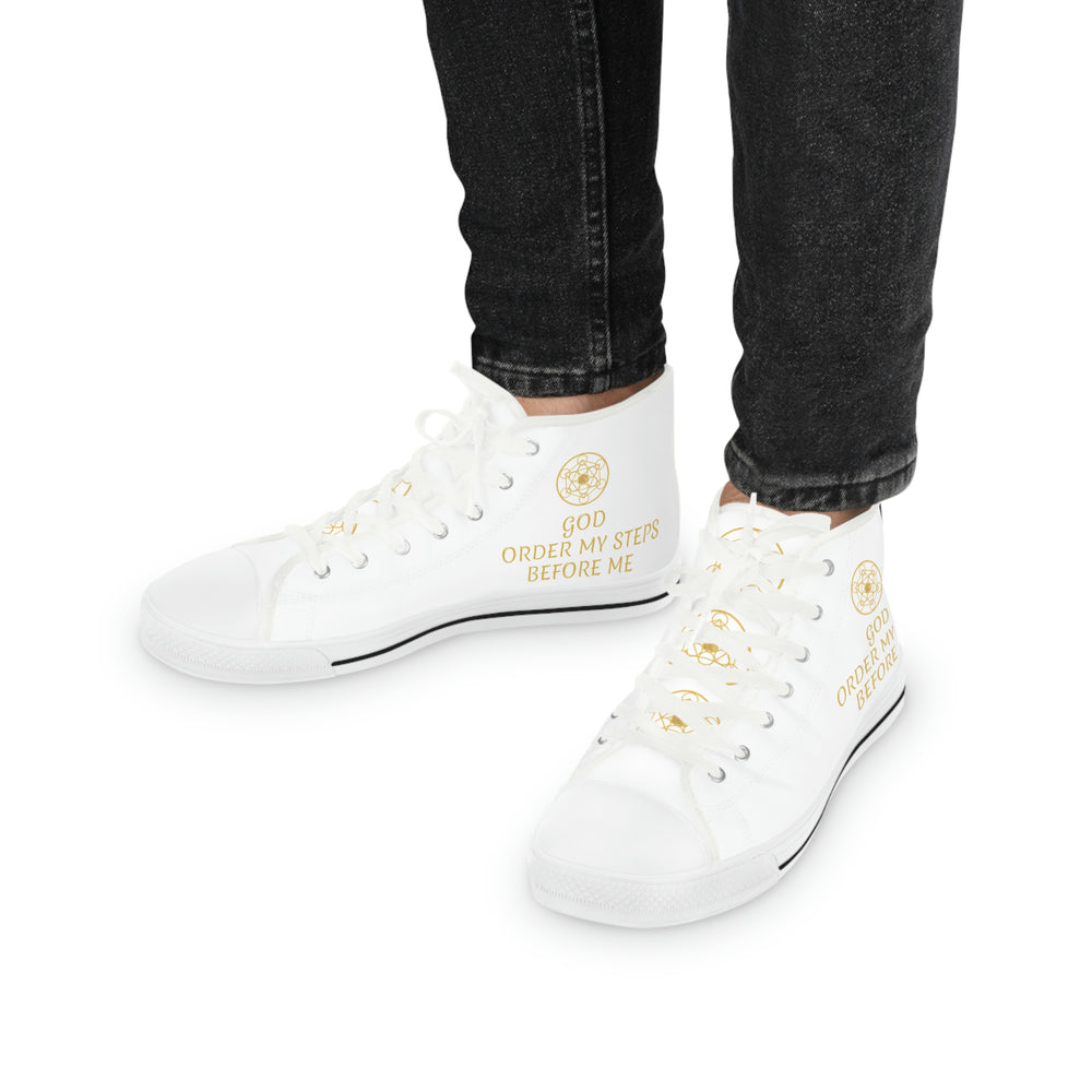 GOD ORDER MY STEPS BEFORE ME - Men's High Top Sneakers