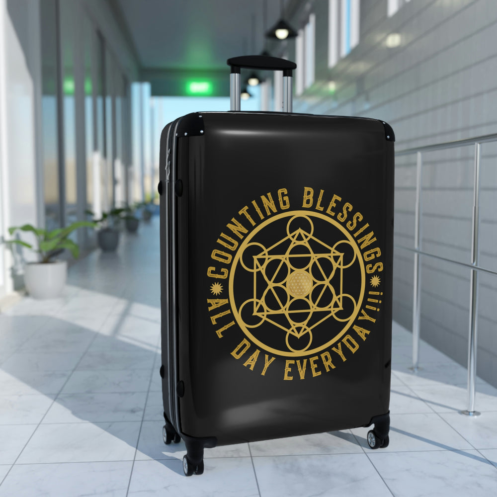 COUNTING BLESSINGS ALL DAY EVERYDAY!!! - Suitcase - Black