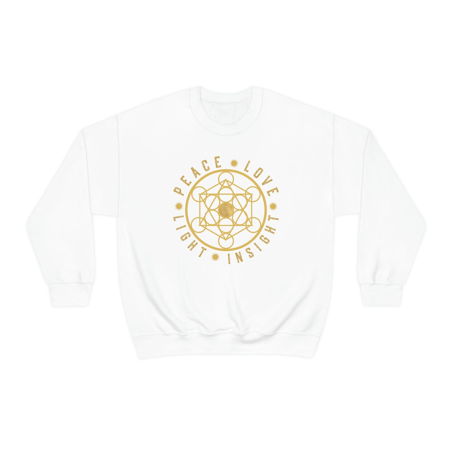 PEACE LOVE LIGHT INSIGHT - Unisex Heavy Blend™ Crewneck Sweatshirt