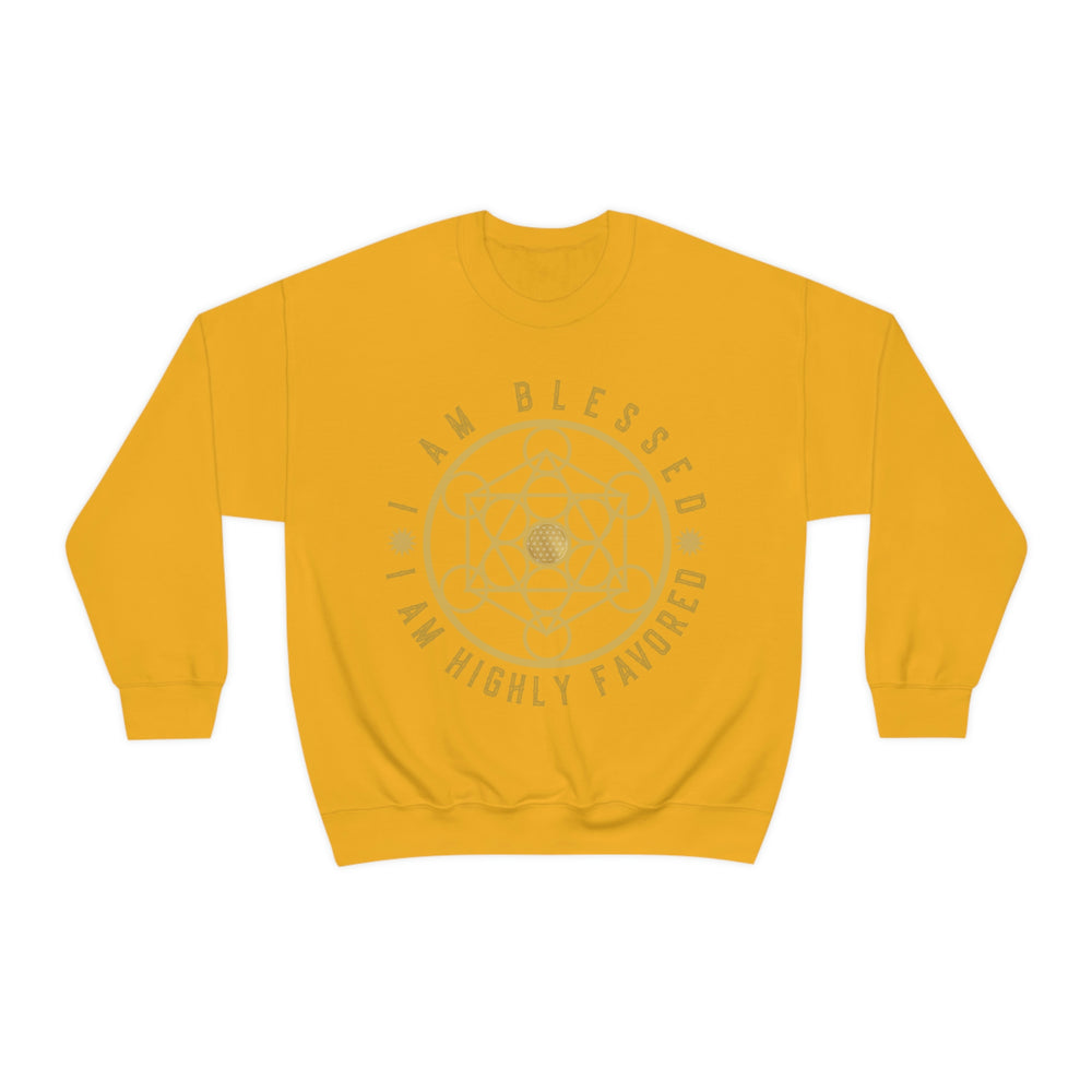 I AM BLESSED I AM HIGHLY FAVORED - Unisex Heavy Blend™ Crewneck Sweatshirt