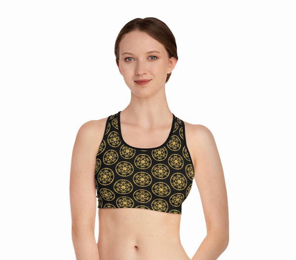 DYNYSTY - Sports Bra (AOP) - Black