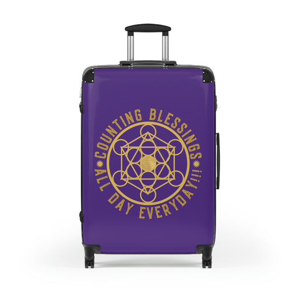 COUNTING BLESSINGS ALL DAY EVERYDAY!!! - Suitcase - Purple