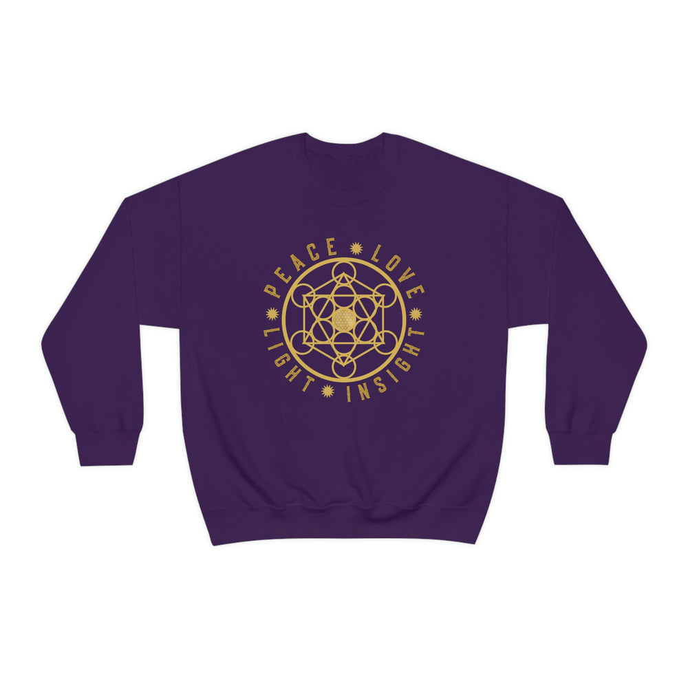 PEACE LOVE LIGHT INSIGHT - Unisex Heavy Blend™ Crewneck Sweatshirt