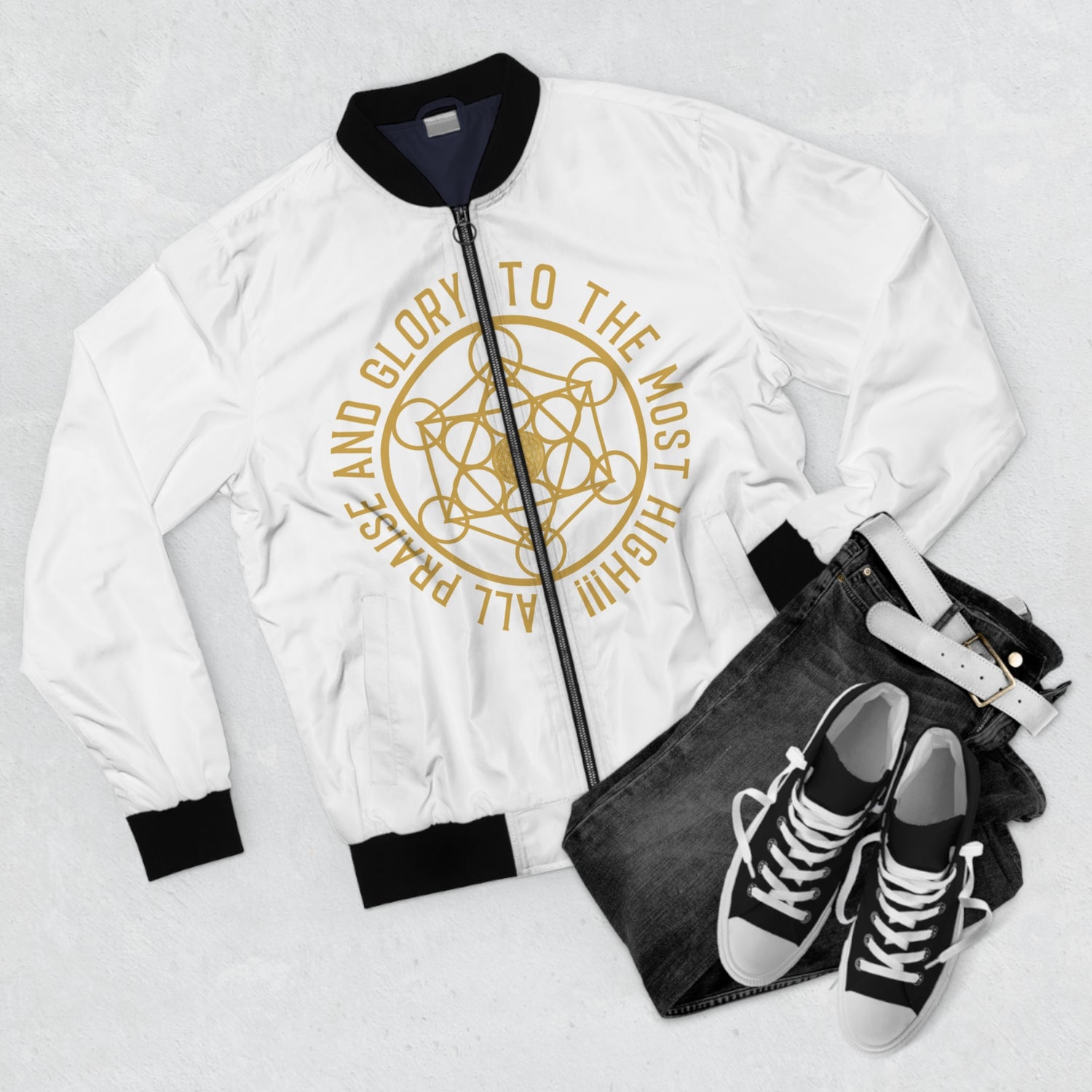 ALL PRAISE AND GLORY TO THE MOST HIGH !!!- Men's Bomber Jacket (AOP) -