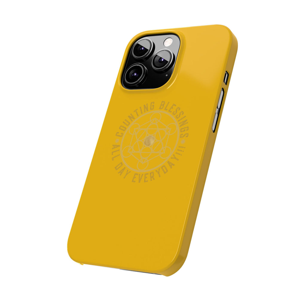 COUNTING BLESSINGS ALL DAY EVERYDAY!!! - Slim Phone Cases, Case-Mate - YELLOW