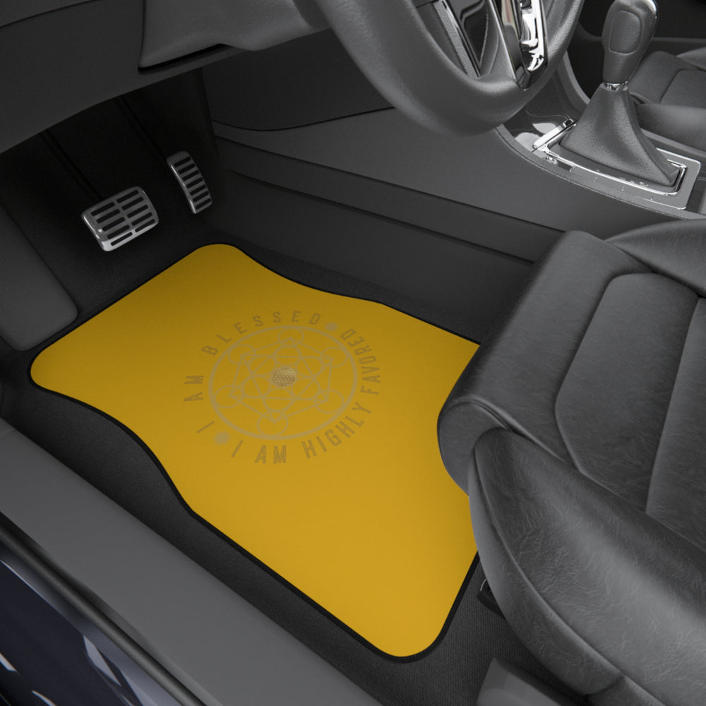 I AM BLESSED I AM HIGHLY FAVORED - Car Mats (Set of 4) - Yellow