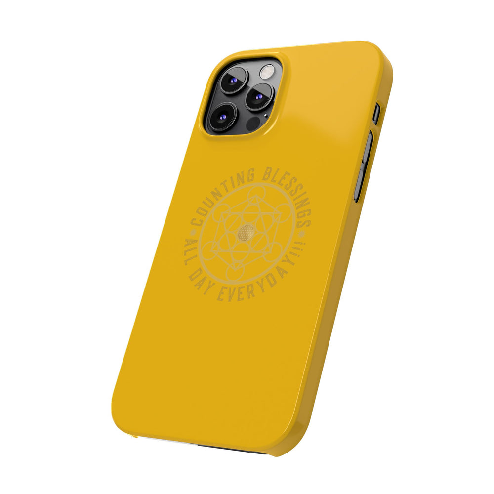 COUNTING BLESSINGS ALL DAY EVERYDAY!!! - Slim Phone Cases, Case-Mate - YELLOW