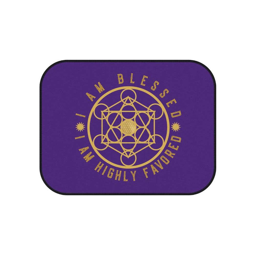 I AM BLESSED I AM HIGHLY FAVORED - Car Mats (Set of 4) - Purple