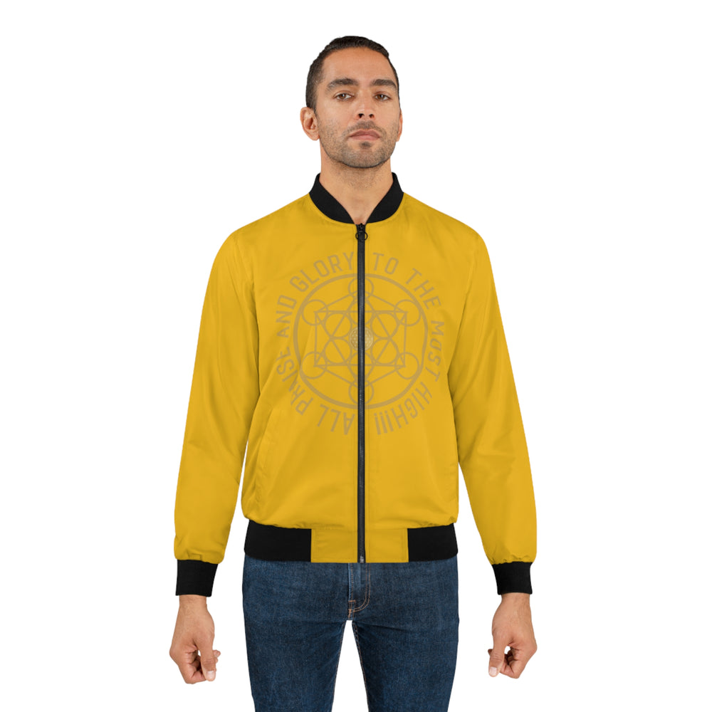ALL PRAISE AND GLORY TO THE MOST HIGH !!!- Men's Bomber Jacket (AOP) - YELLOW
