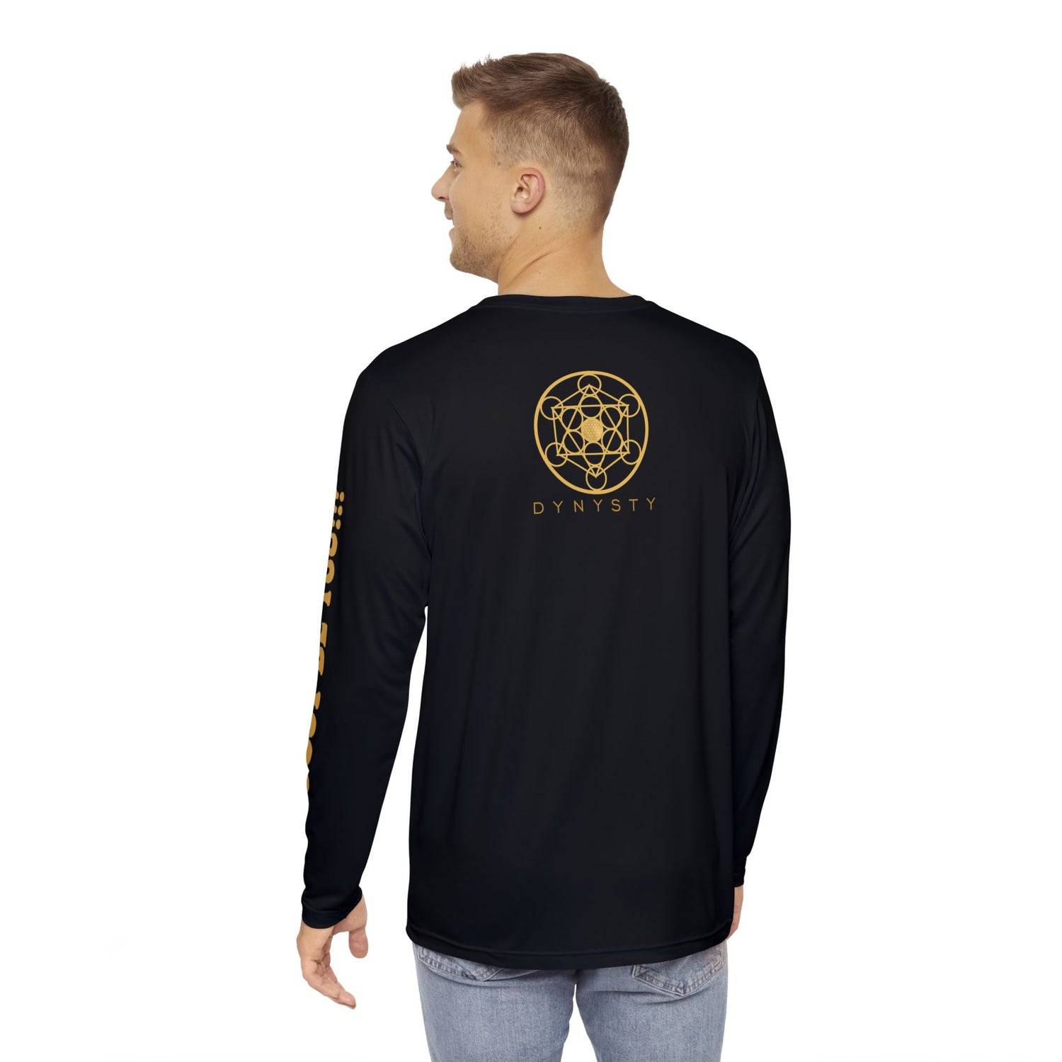 JUST BE YOU!!! Men's Long Sleeve Shirt (AOP) - BLACK