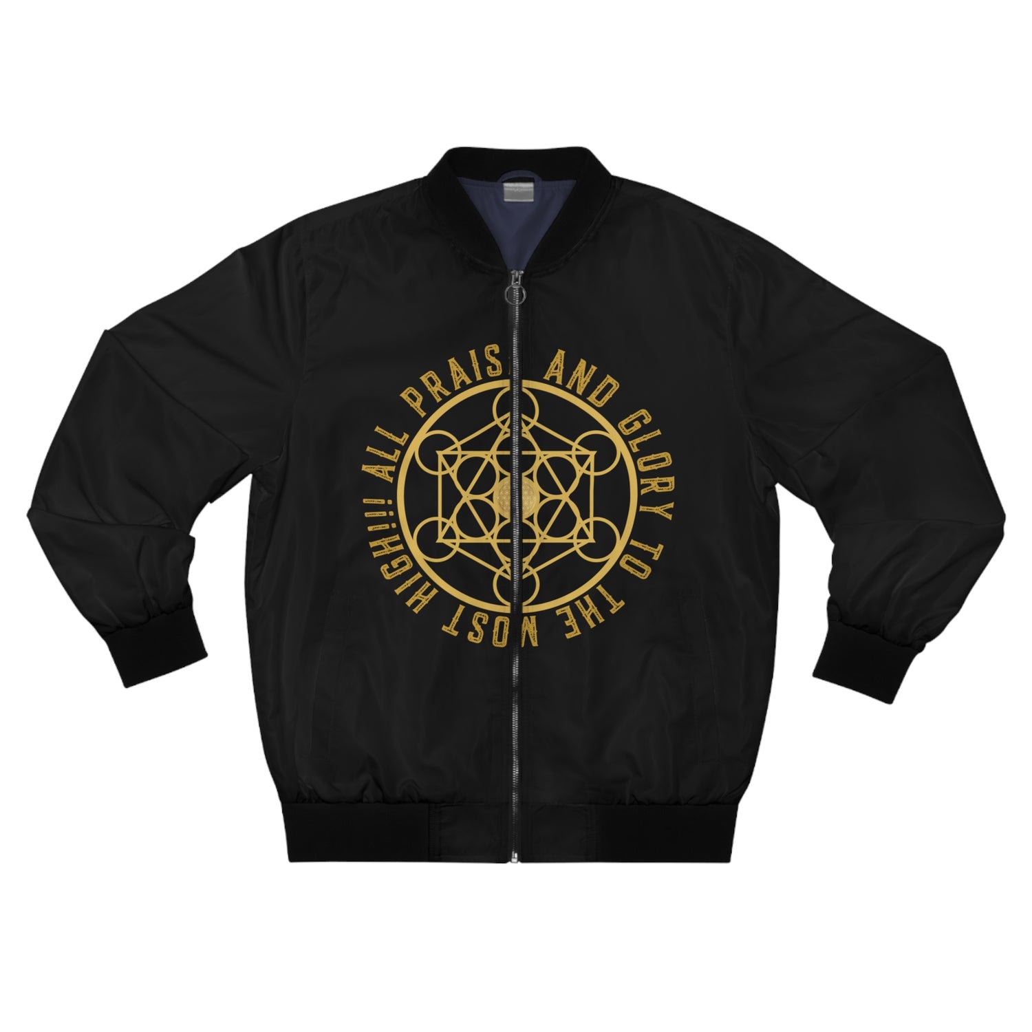 Copy of ALL PRAISE AND GLORY TO THE MOST HIGH !!!- Men's Bomber Jacket (AOP) - BLACK