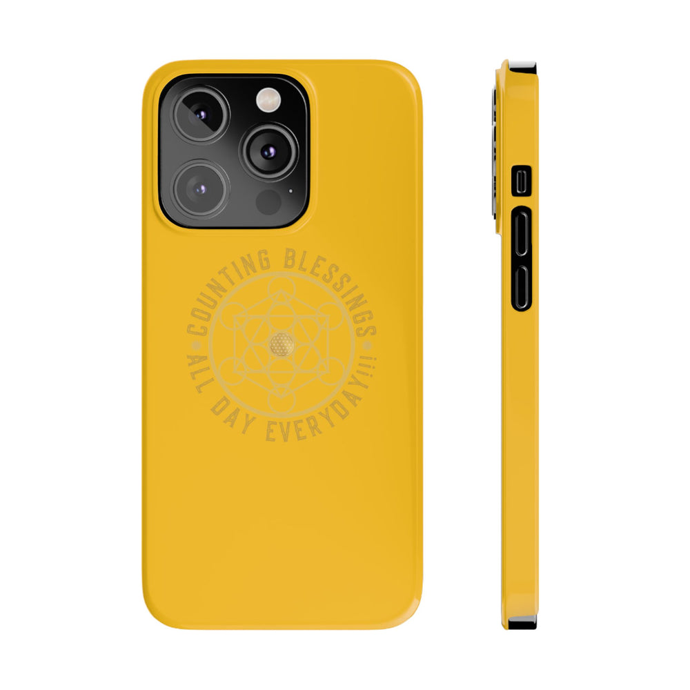 COUNTING BLESSINGS ALL DAY EVERYDAY!!! - Slim Phone Cases, Case-Mate - YELLOW