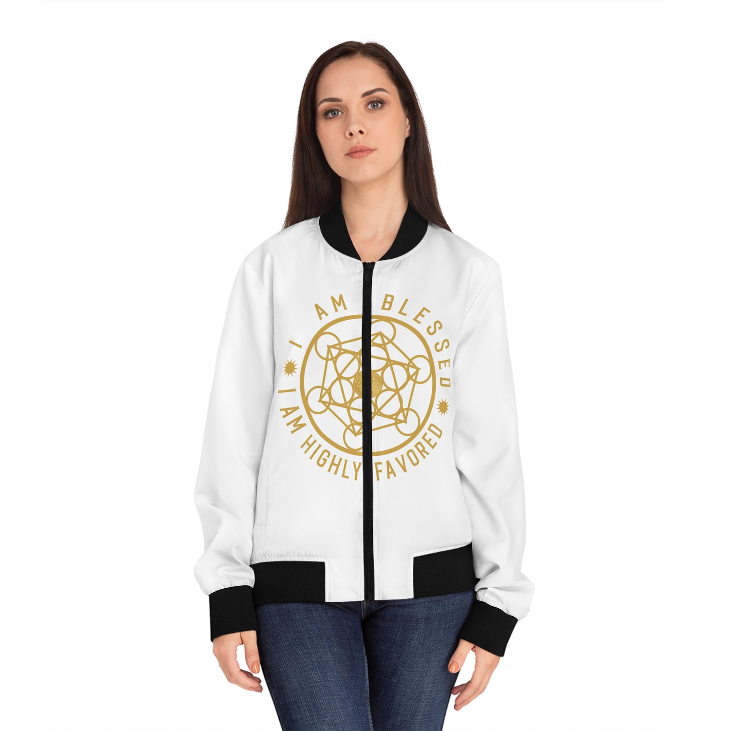 I AM BLESSED - Women's Bomber Jacket (AOP)