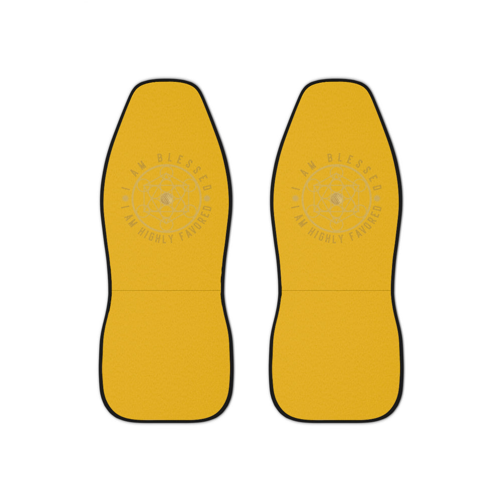 I AM BLESSED I AM HIGHLY FAVORED - Car Seat Covers - Yellow