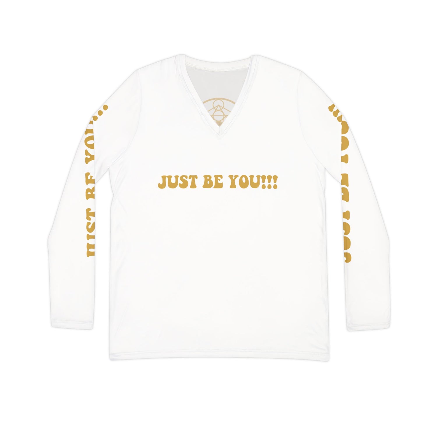 JUST BE YOU!!! Women's Long Sleeve V-neck Shirt (AOP)