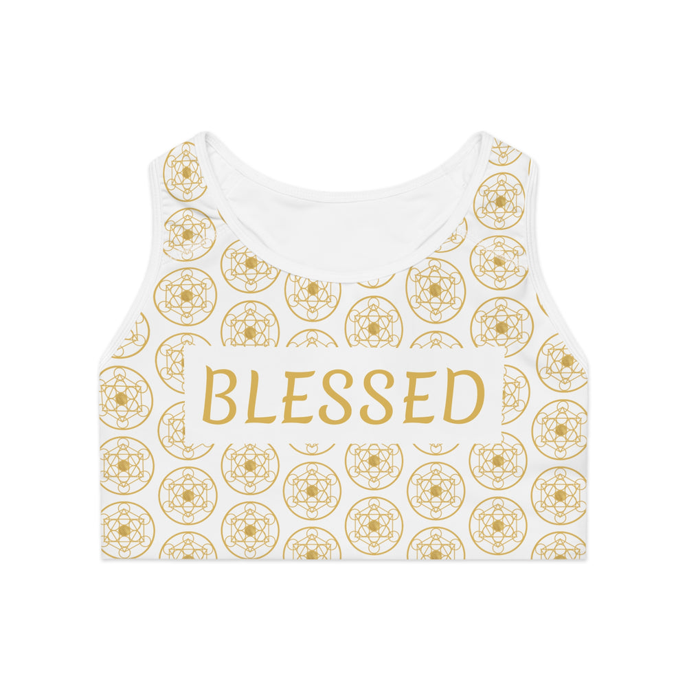 BLESSED - Boxed Design - Sports Bra (AOP)