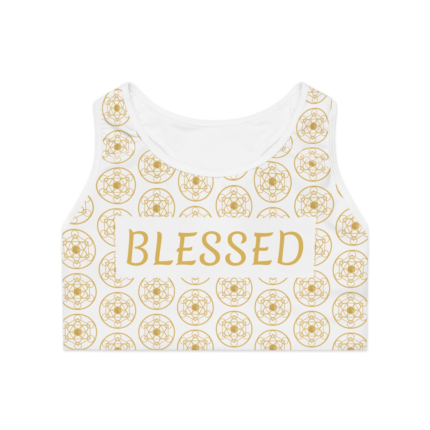 BLESSED - Boxed Design - Sports Bra (AOP)