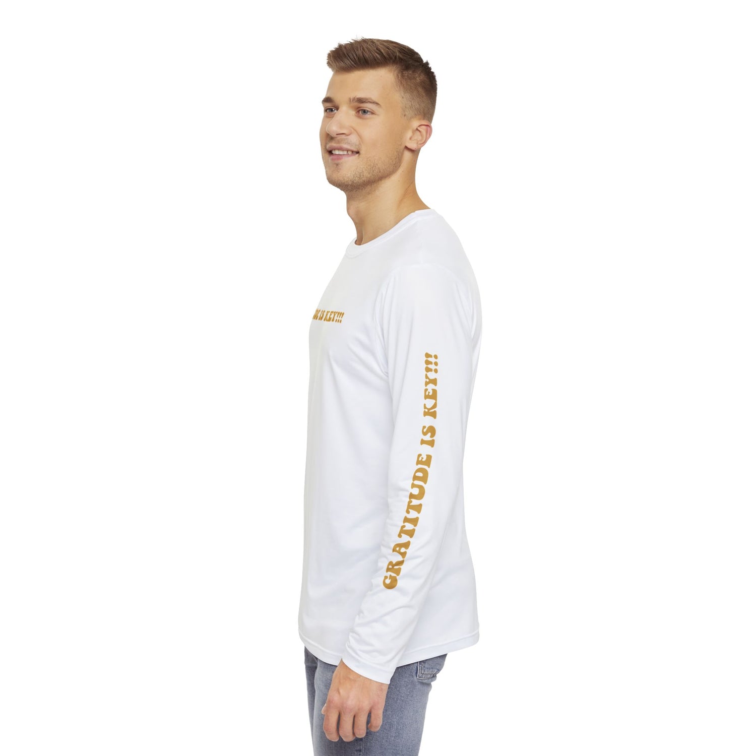 GRATITUDE IS KEY!!! Men's Long Sleeve Shirt (AOP)