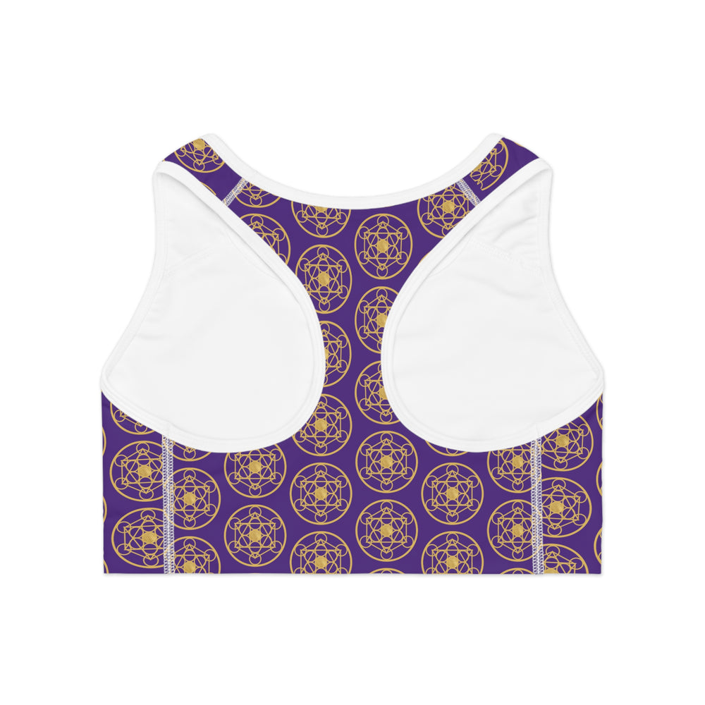 BLESSED - Boxed Design - Sports Bra (AOP) - PURPLE