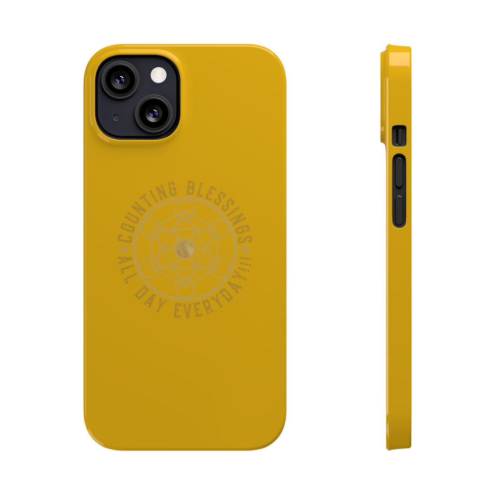 COUNTING BLESSINGS ALL DAY EVERYDAY!!! - Slim Phone Cases, Case-Mate - YELLOW