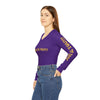 JUST BE YOU!!! Women's Long Sleeve V-neck Shirt (AOP) - PURPLE