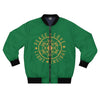 PEACE LOVE LIGHT INSIGHT!!!- Men's Bomber Jacket (AOP) - GREEN