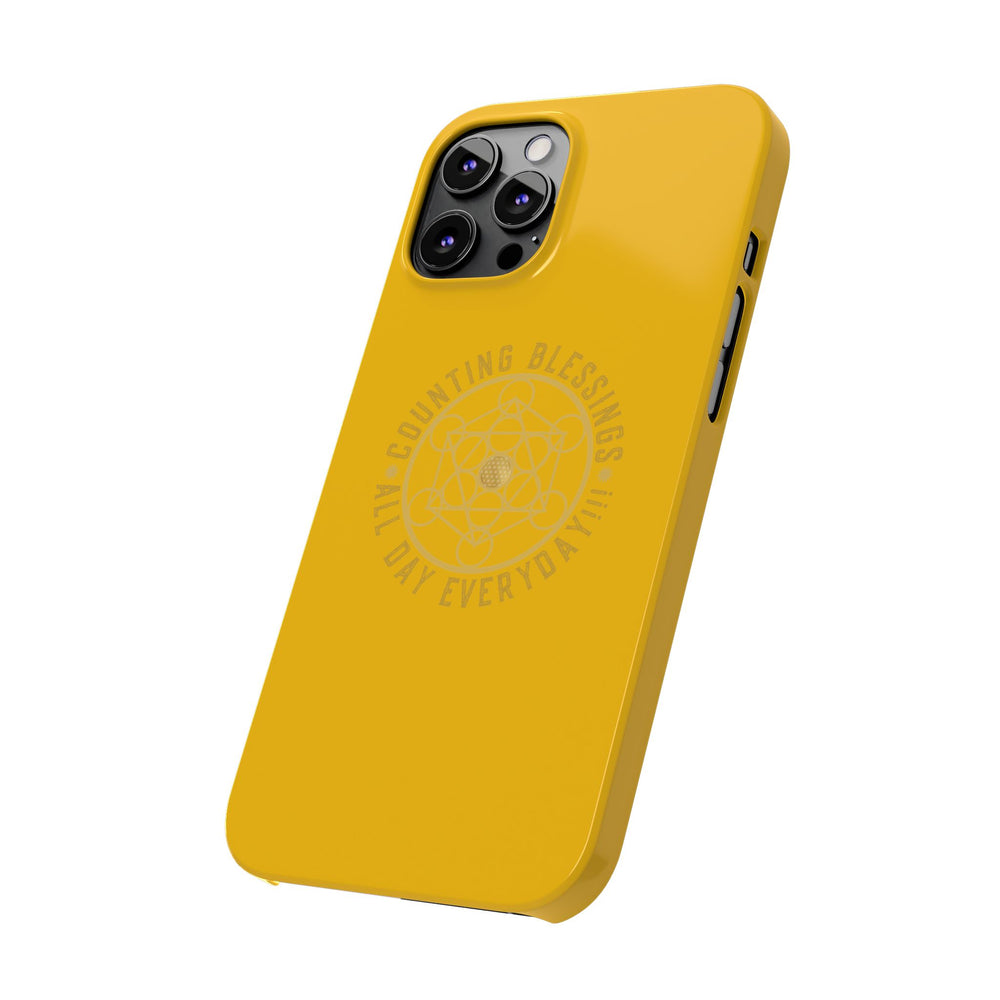 COUNTING BLESSINGS ALL DAY EVERYDAY!!! - Slim Phone Cases, Case-Mate - YELLOW