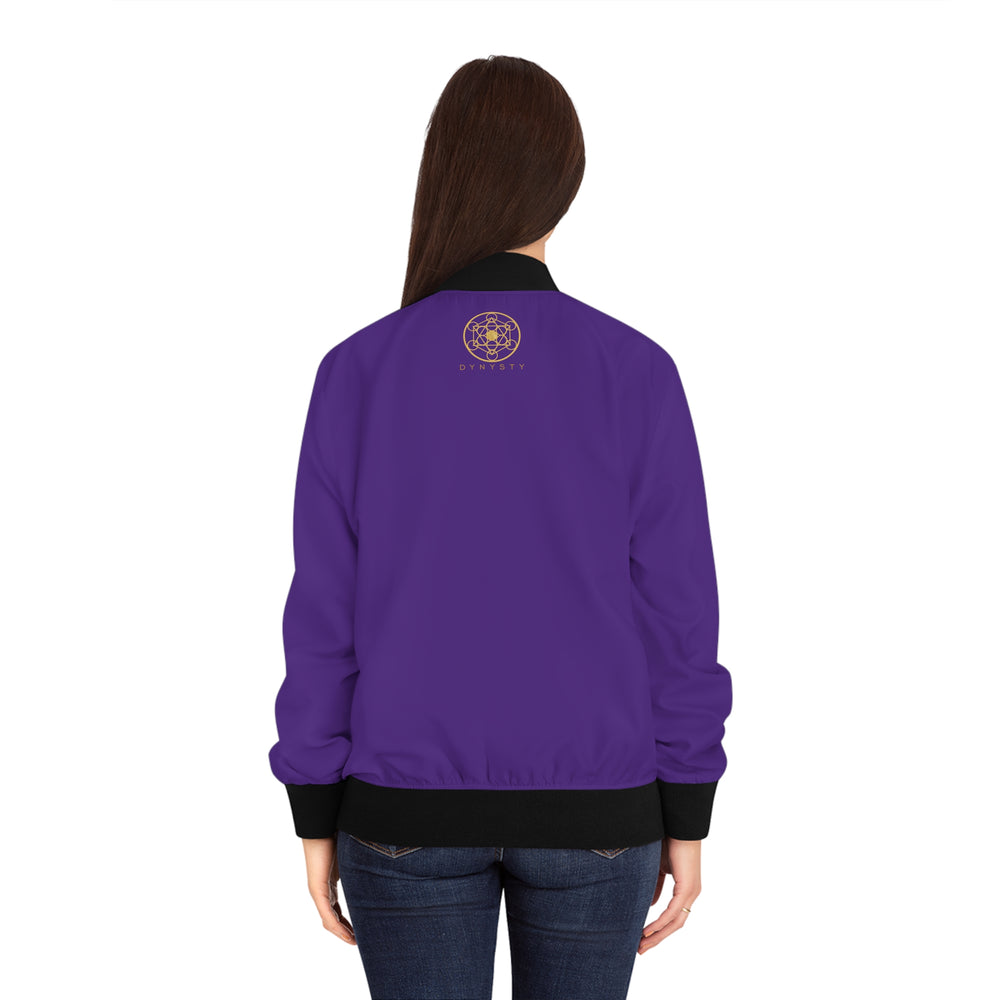 I AM BLESSED - Women's Bomber Jacket (AOP) - PURPLE