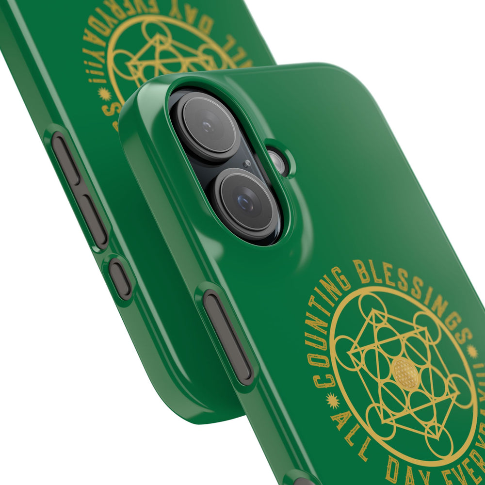 COUNTING BLESSINGS ALL DAY EVERYDAY!!! - Slim Phone Cases, Case-Mate - GREEN