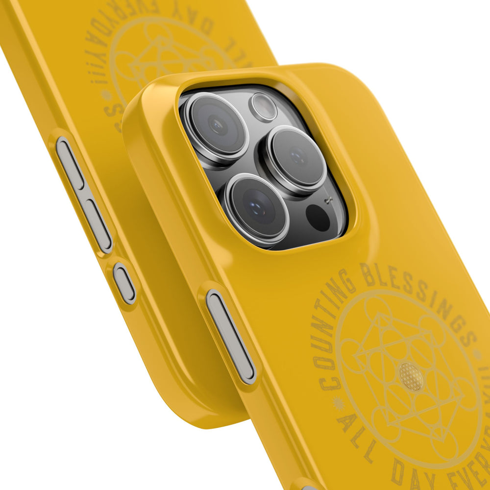 COUNTING BLESSINGS ALL DAY EVERYDAY!!! - Slim Phone Cases, Case-Mate - YELLOW