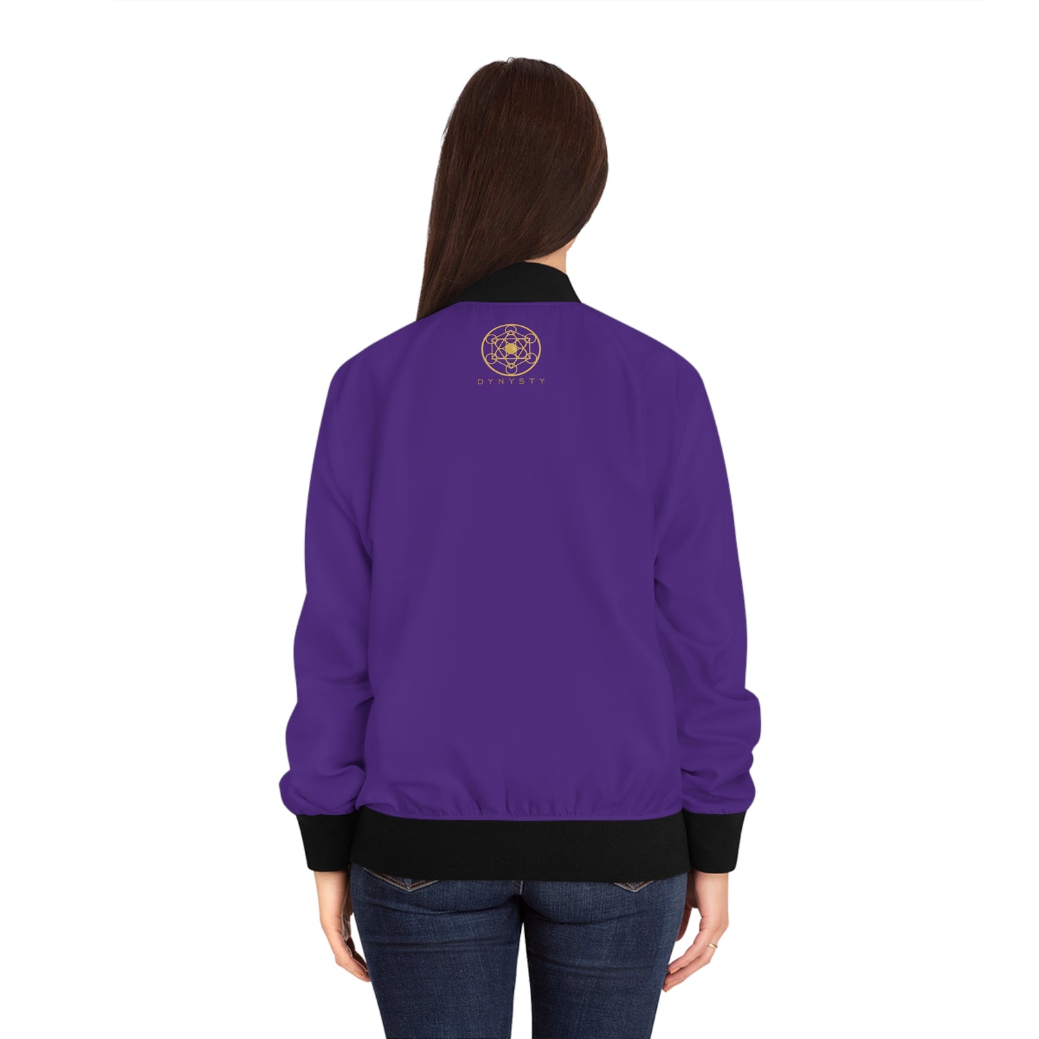 GRATITUDE TO THE FULLEST!!! - Women's Bomber Jacket (AOP) - PURPLE