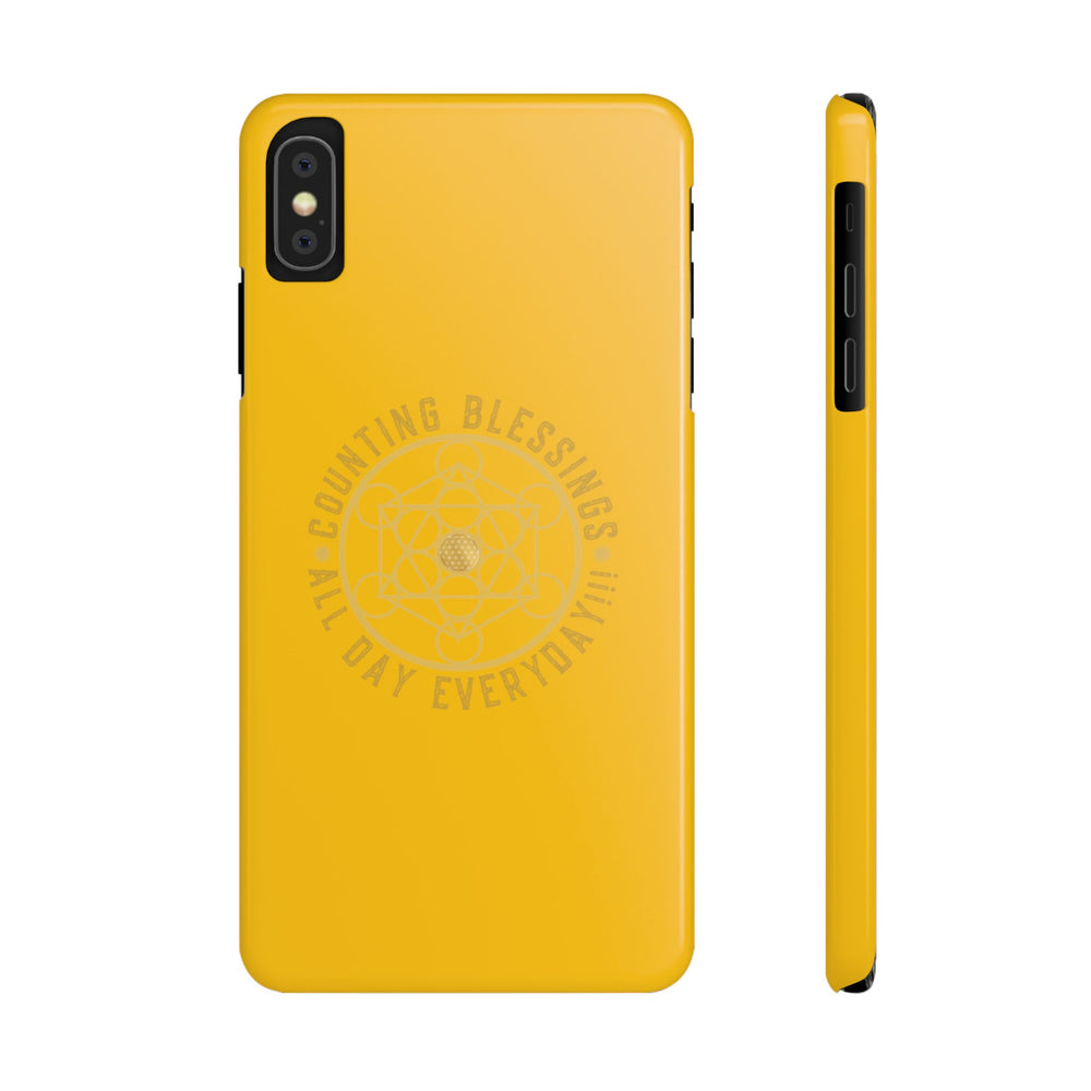 COUNTING BLESSINGS ALL DAY EVERYDAY!!! - Slim Phone Cases, Case-Mate - YELLOW
