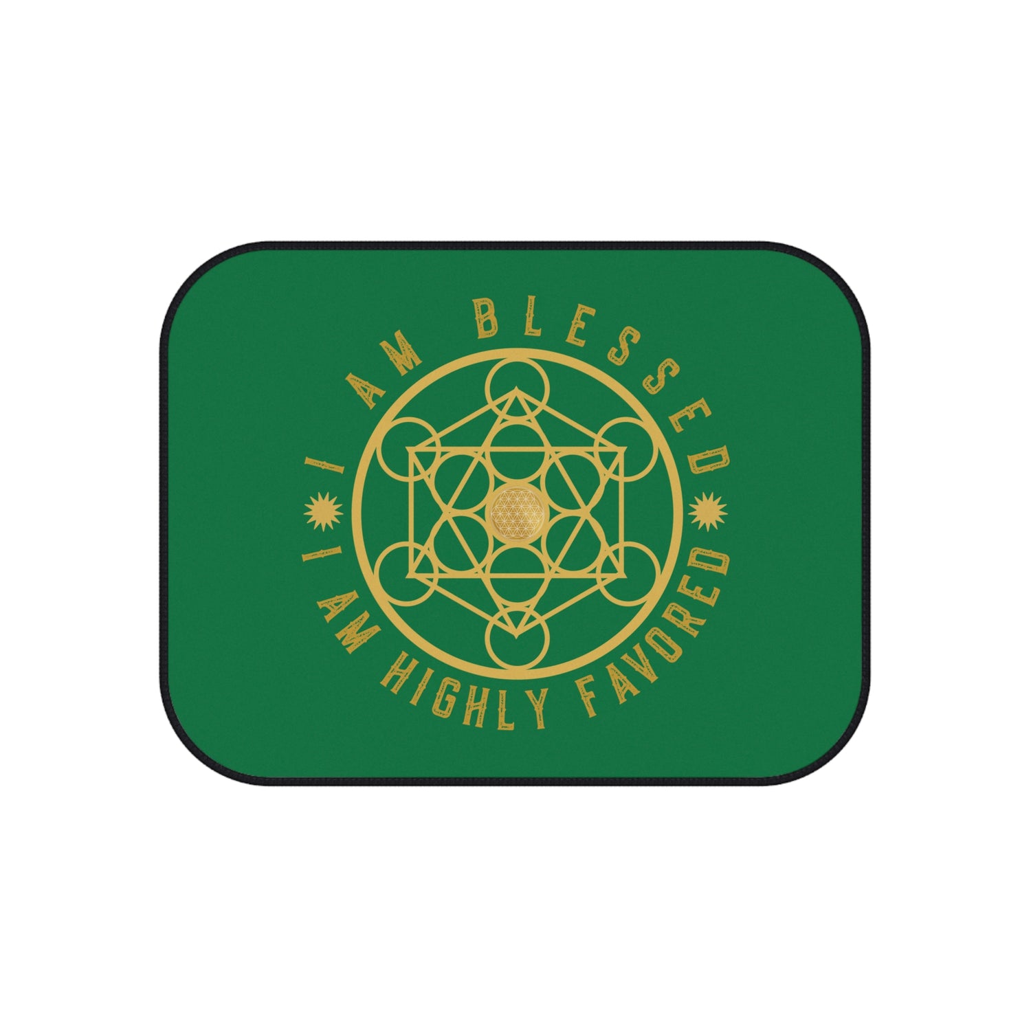 I AM BLESSED I AM HIGHLY FAVORED - Car Mats (Set of 4) - Green