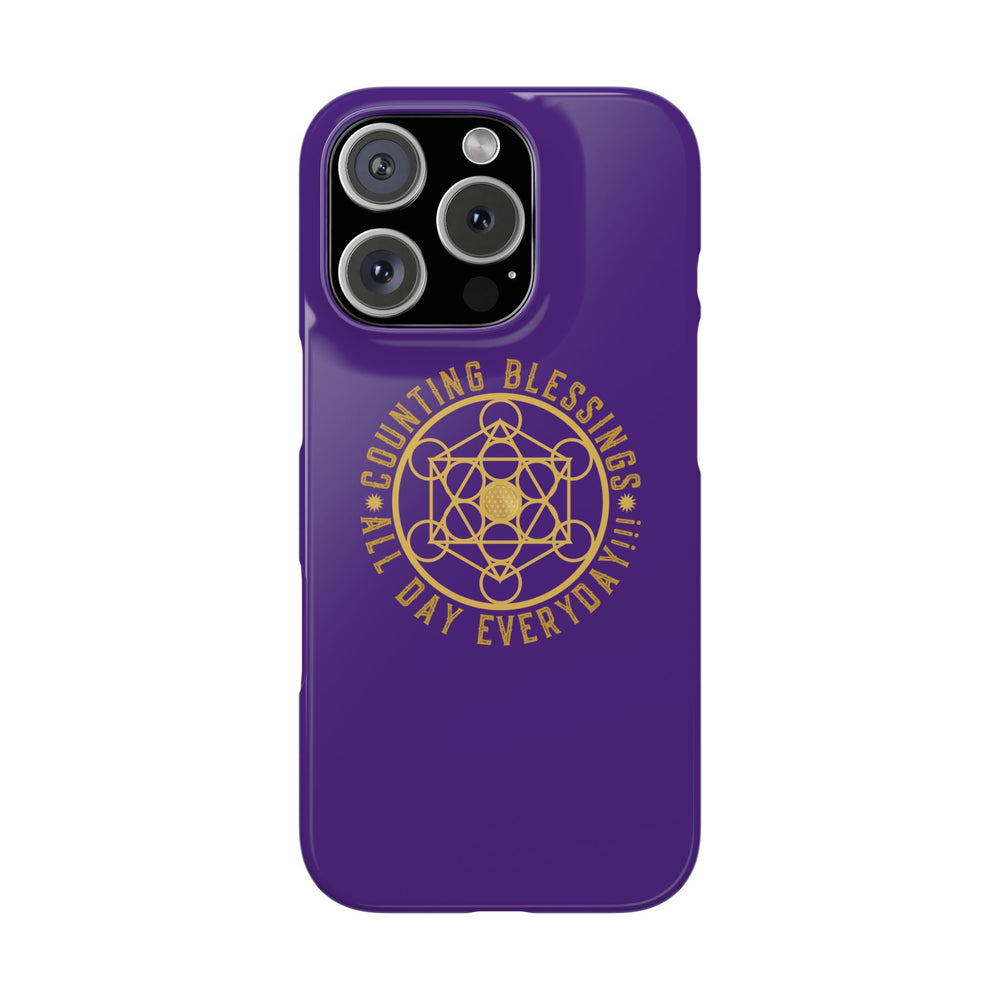 COUNTING BLESSINGS ALL DAY EVERYDAY!!! - Slim Phone Cases, Case-Mate - PURPLE