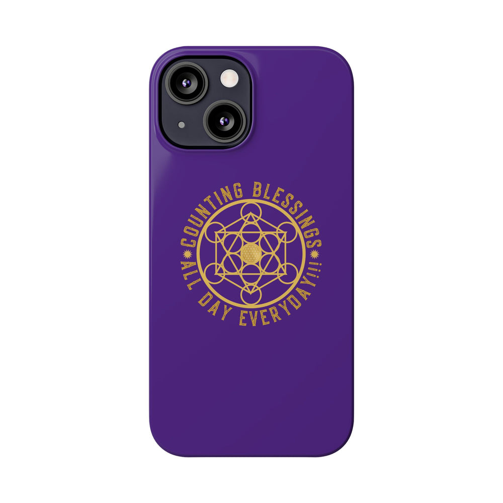 COUNTING BLESSINGS ALL DAY EVERYDAY!!! - Slim Phone Cases, Case-Mate - PURPLE