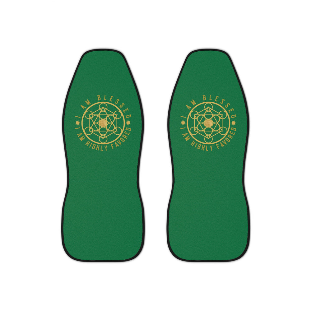 I AM BLESSED I AM HIGHLY FAVORED - Car Seat Covers - Green
