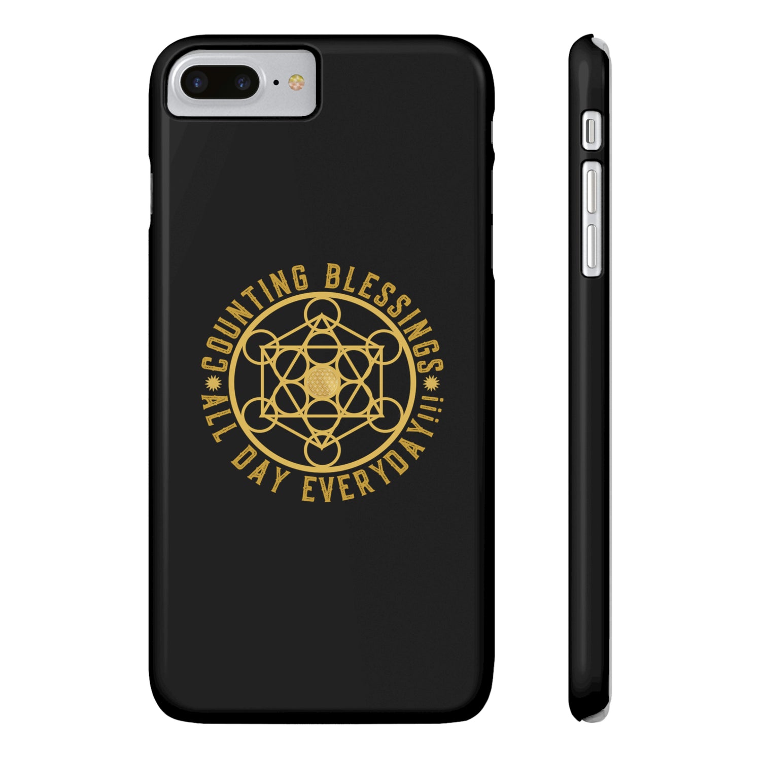 COUNTING BLESSINGS ALL DAY EVERYDAY!!! - Slim Phone Cases, Case-Mate - Black