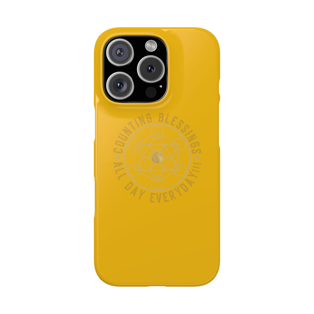 COUNTING BLESSINGS ALL DAY EVERYDAY!!! - Slim Phone Cases, Case-Mate - YELLOW