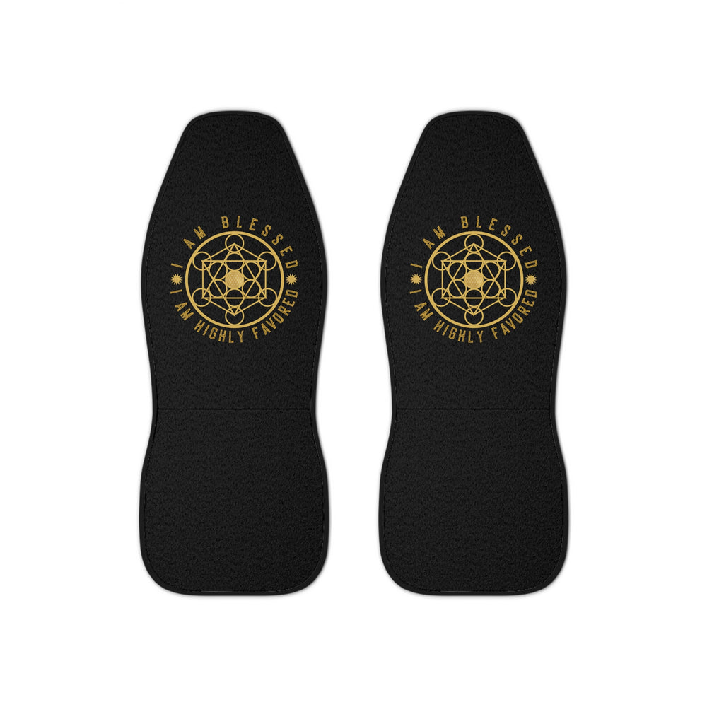 I AM BLESSED I AM HIGHLY FAVORED - Car Seat Covers - Black