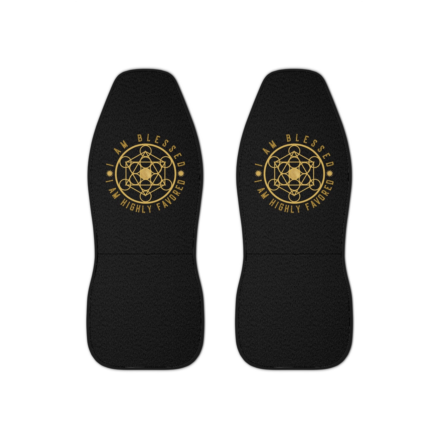 I AM BLESSED I AM HIGHLY FAVORED - Car Seat Covers - Black
