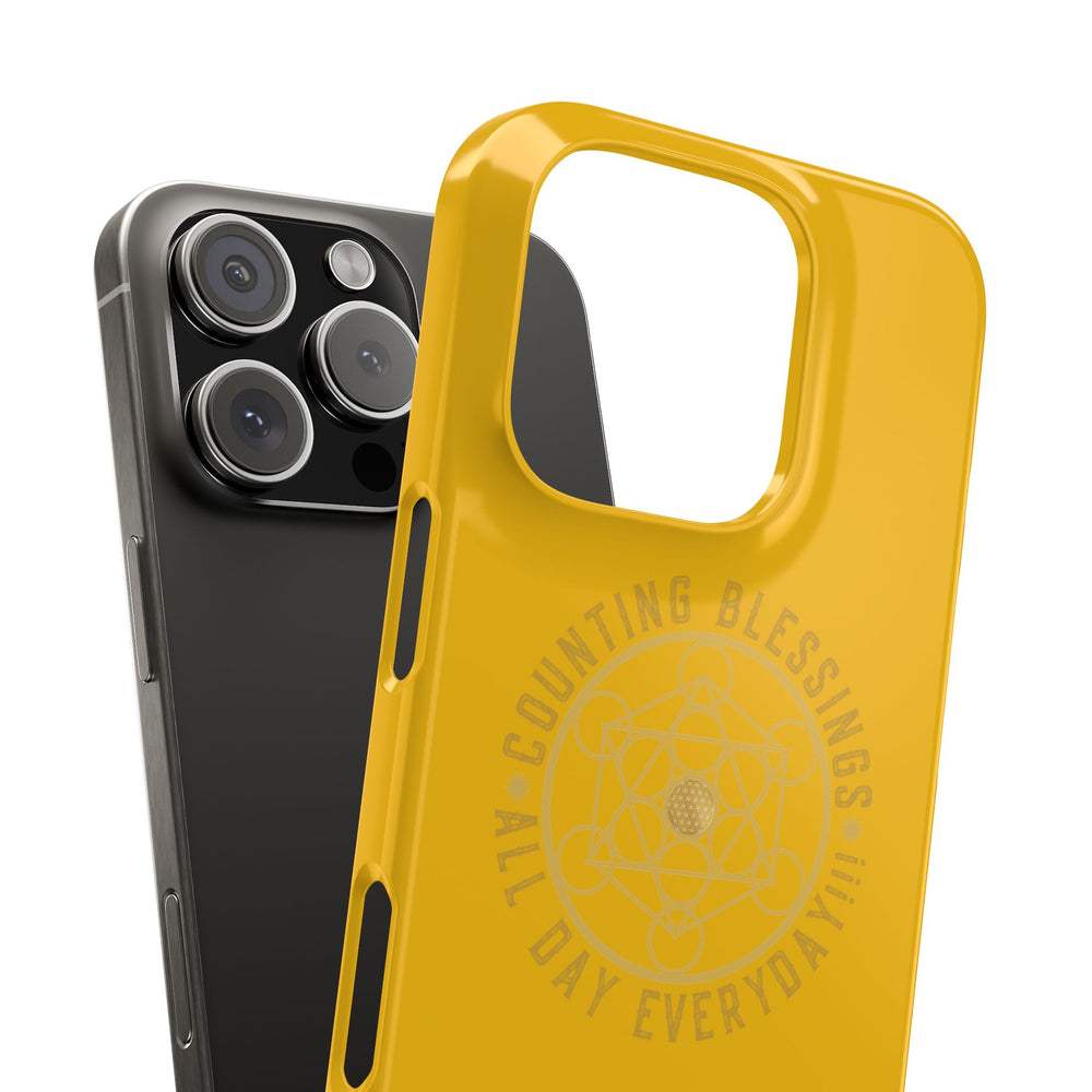 COUNTING BLESSINGS ALL DAY EVERYDAY!!! - Slim Phone Cases, Case-Mate - YELLOW