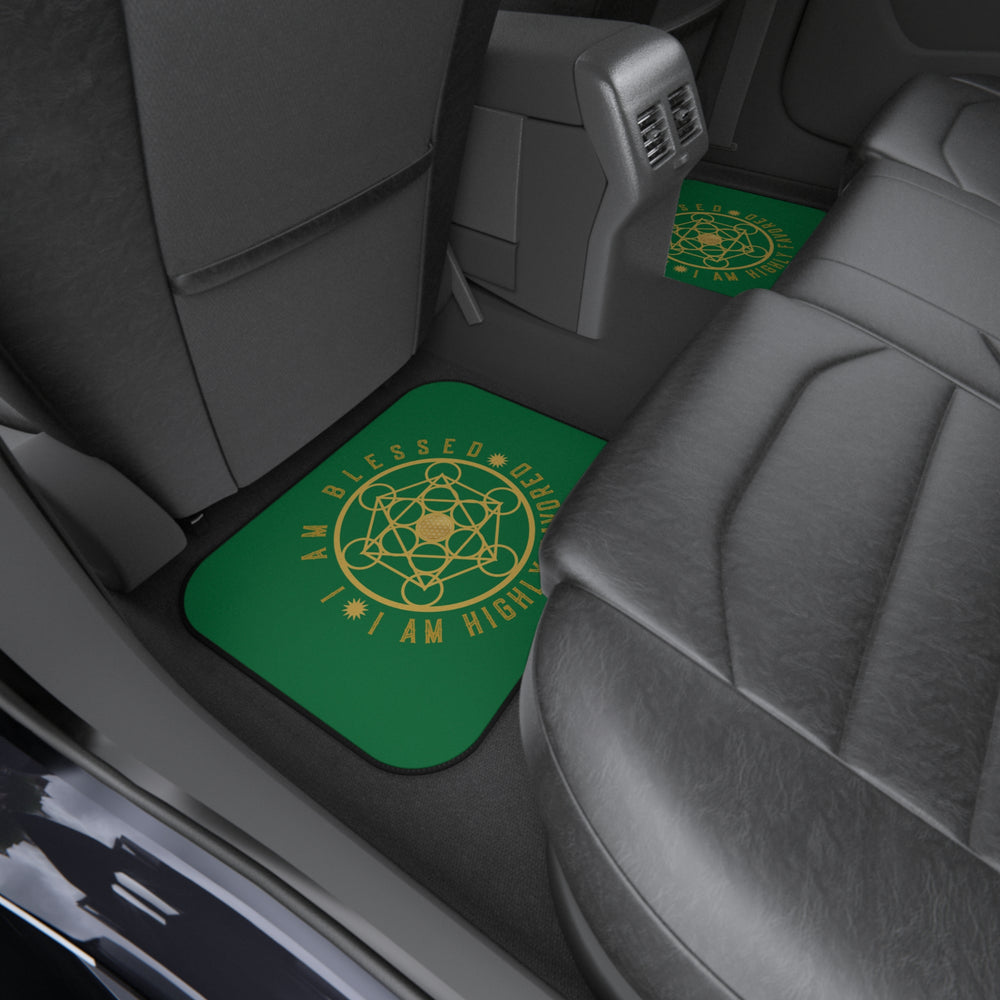 I AM BLESSED I AM HIGHLY FAVORED - Car Mats (Set of 4) - Green