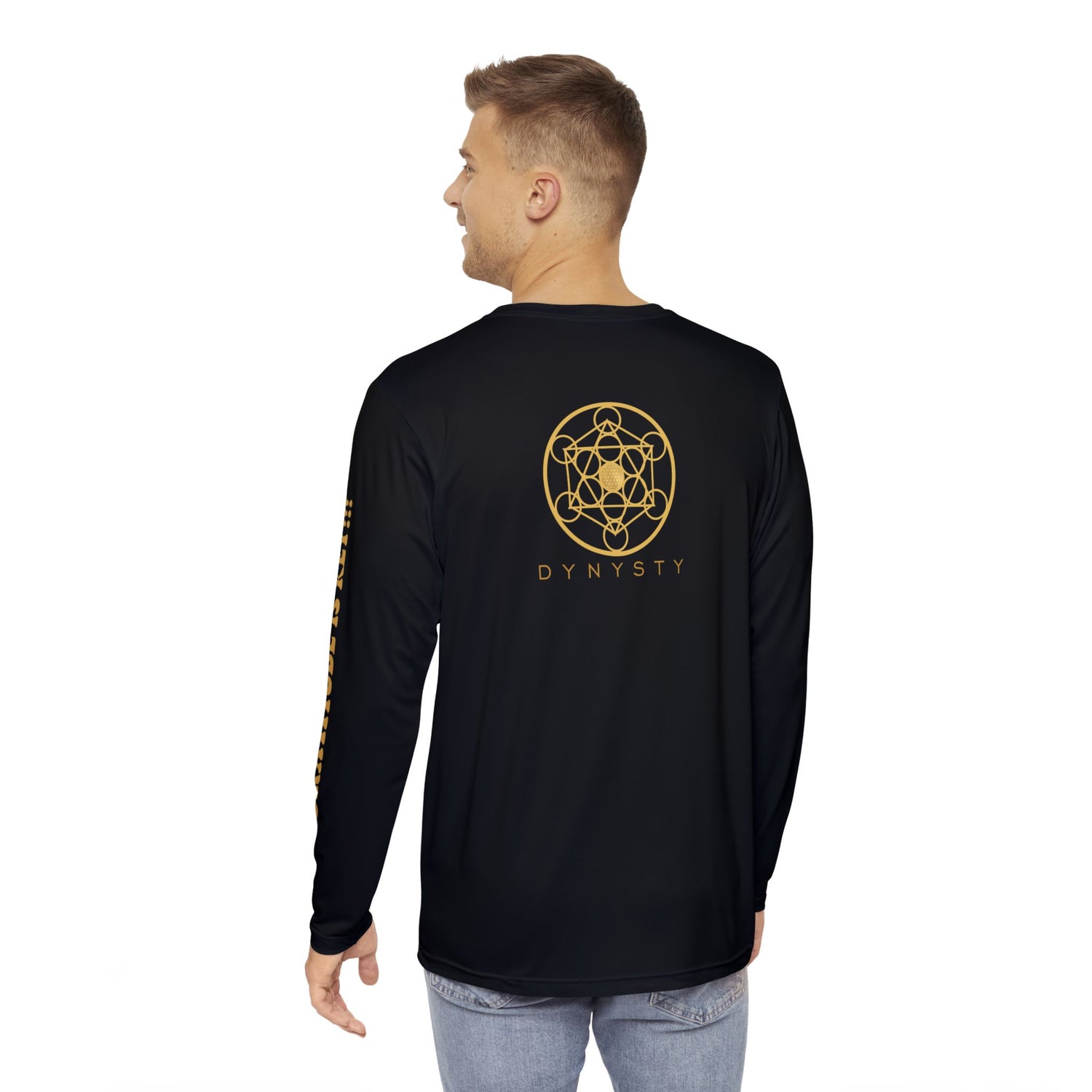 GRATITUDE IS KEY!!! Men's Long Sleeve Shirt (AOP) - BLACK