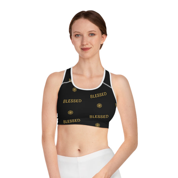 DYNYSTY - Sports Bra (AOP)  - BLACK