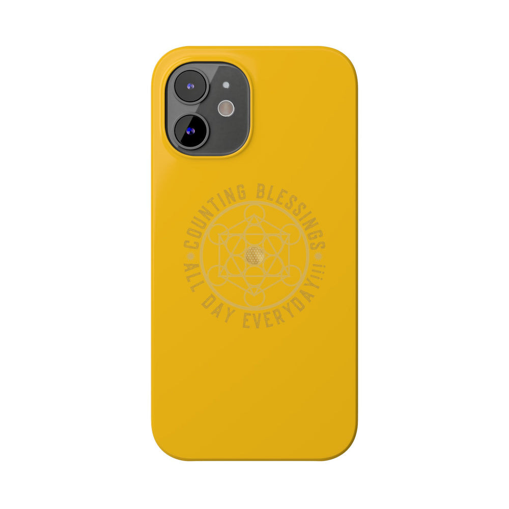 COUNTING BLESSINGS ALL DAY EVERYDAY!!! - Slim Phone Cases, Case-Mate - YELLOW