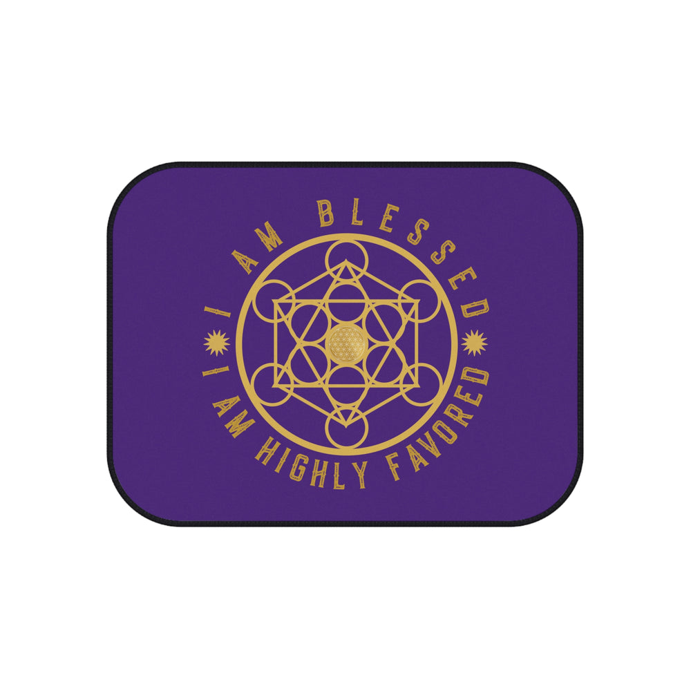 I AM BLESSED I AM HIGHLY FAVORED - Car Mats (Set of 4) - Purple