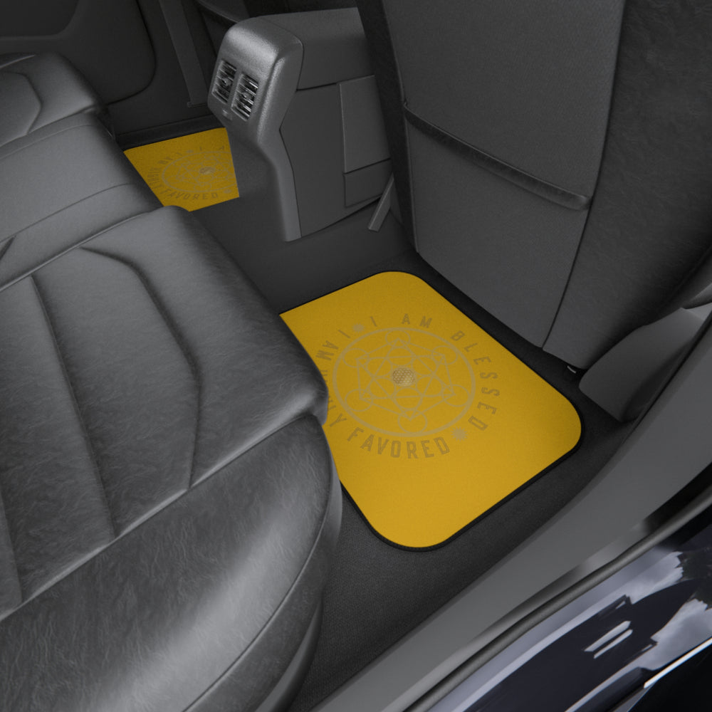I AM BLESSED I AM HIGHLY FAVORED - Car Mats (Set of 4) - Yellow