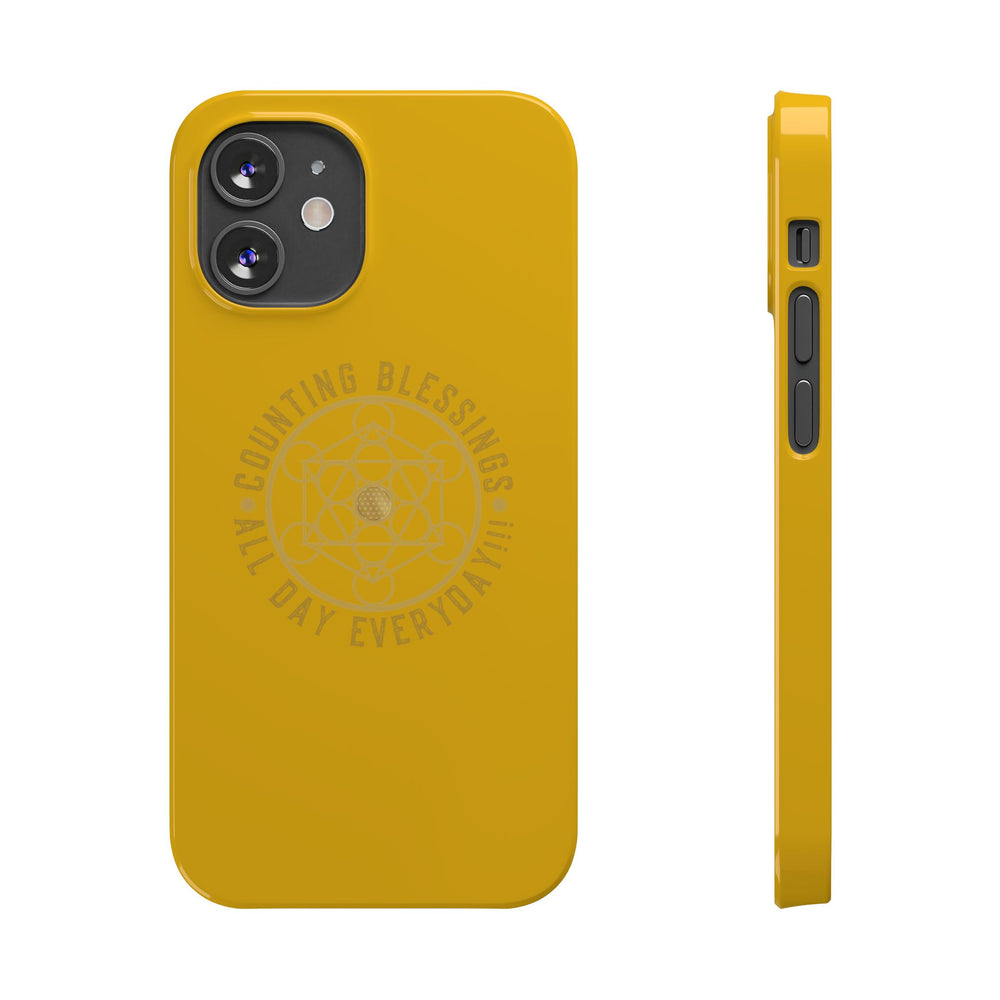 COUNTING BLESSINGS ALL DAY EVERYDAY!!! - Slim Phone Cases, Case-Mate - YELLOW